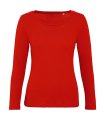 Dames T-shirt Lange Mouw B&C Inspire TW071 Red